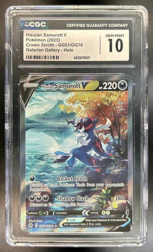 Hisuian Samurott V 2023 Pokemon Sword & Shield Crown Zenith #GG51/GG70 Galarian Gallery CGC 10
