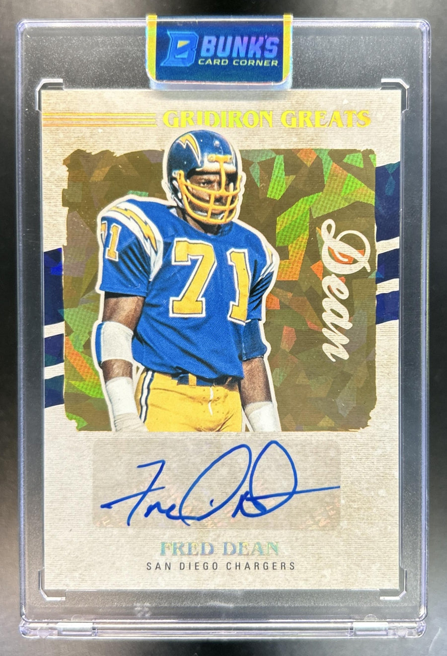 Fred Dean 2023 Panini Luminance #GG87 Gridiron Greats Auto Chargers