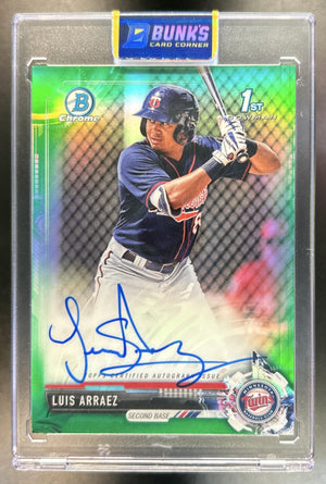 Luis Arraez 2017 Bowman Chrome #CPA-LA Prospect Auto Green Refractor 28/99 Twins