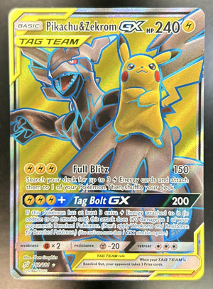 Pikachu & Zekrom Sun Moon Team Up #162/181 DMG