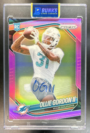 Ollie Gordon II 2025 Panini Prizm #333 Rookie Auto Pink RC Dolphins
