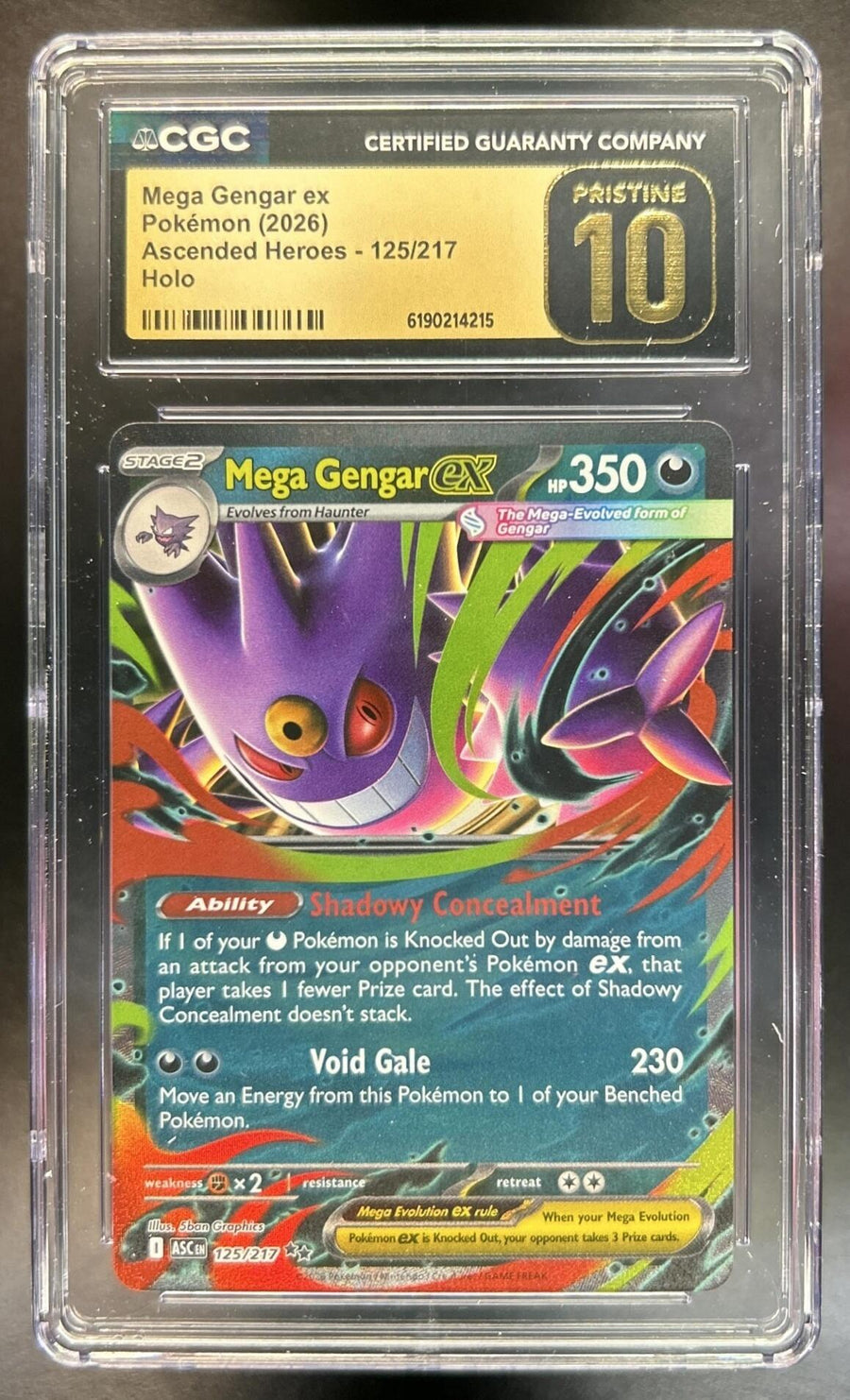 Mega Gengar ex Ascended Heroes #125/217 Double Rare CGC Pristine 10