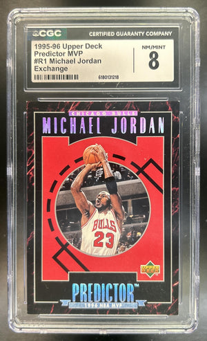 Michael Jordan 1995-96 Upper Deck #R1 Predictors: MVP Bulls CGC 8