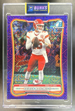 Patrick Mahomes II 2026 Bowman #BCV-54 Chrome NFL Purple Mojo Refractor 17/75 Chiefs