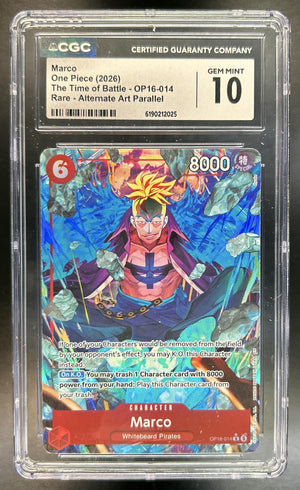 Marco The Time of Battle #OP16-014 Alternate Art SP CGC 10