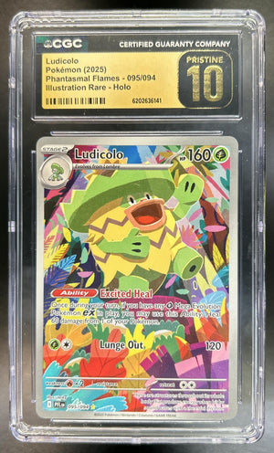 Ludicolo Phantasmal Flames #095/094 Illustration Rare CGC Pristine 10
