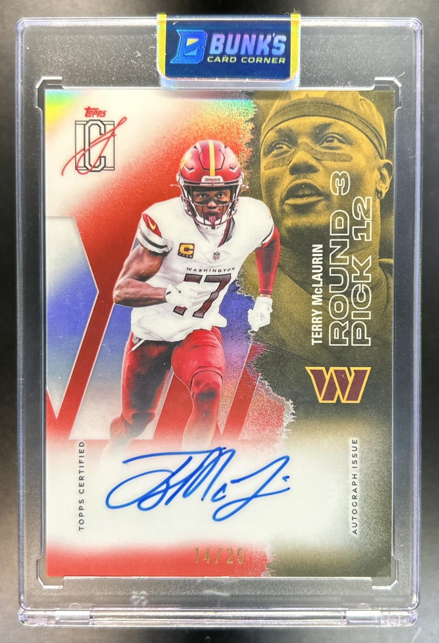 Terry McLaurin 2025 Topps Signature Class #55 Veteran Chrome Auto Red Refractor 14/25 Commanders