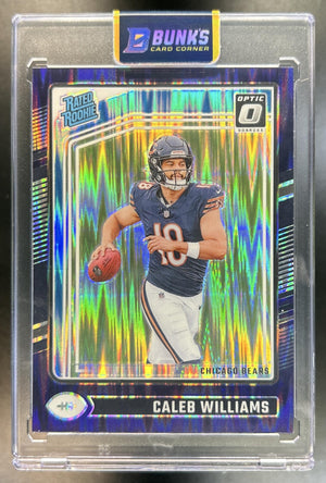 Caleb Williams 2024 Panini Donruss Optic #201 Purple Shock Rated Rookie Bears