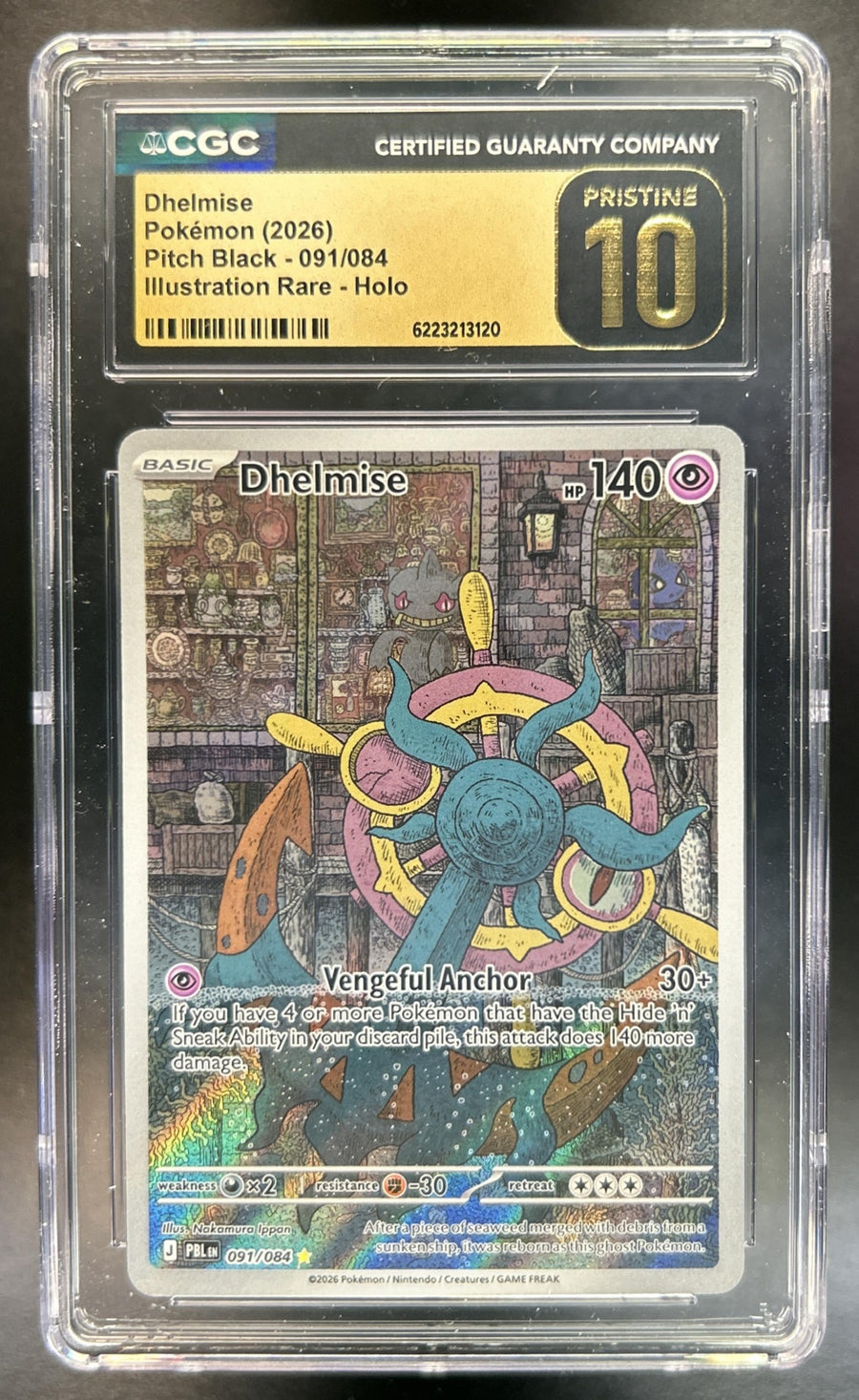 Dhelmise Pitch Black #091/084 Illustration Rare CGC Pristine 10