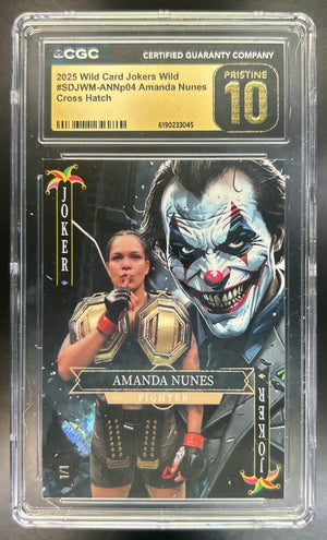 Amanda Nunes 2025 Wild Card Jokers Wild Cross Hatch CGC Pristine 10