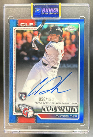 Chase DeLauter 2026 Topps Chrome #RA-CD Rookie Auto Printing Plate Cyan 56/150 RC Guardians