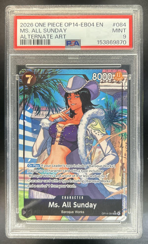Ms. All Sunday The Time of Battle #OP14-084 Special Card SR PSA 9