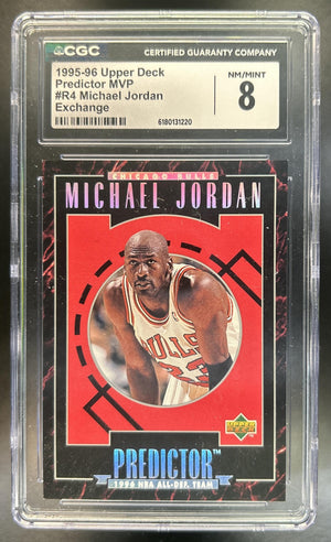 Michael Jordan 1995-96 Upper Deck #R4 Predictors Exchange: MVP Bulls CGC 8