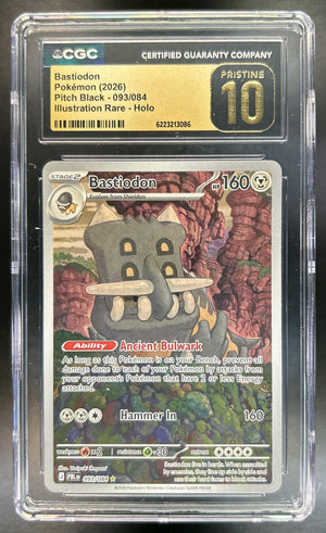Bastiodon Pitch Black #093/084 Illustration Rare CGC Pristine 10