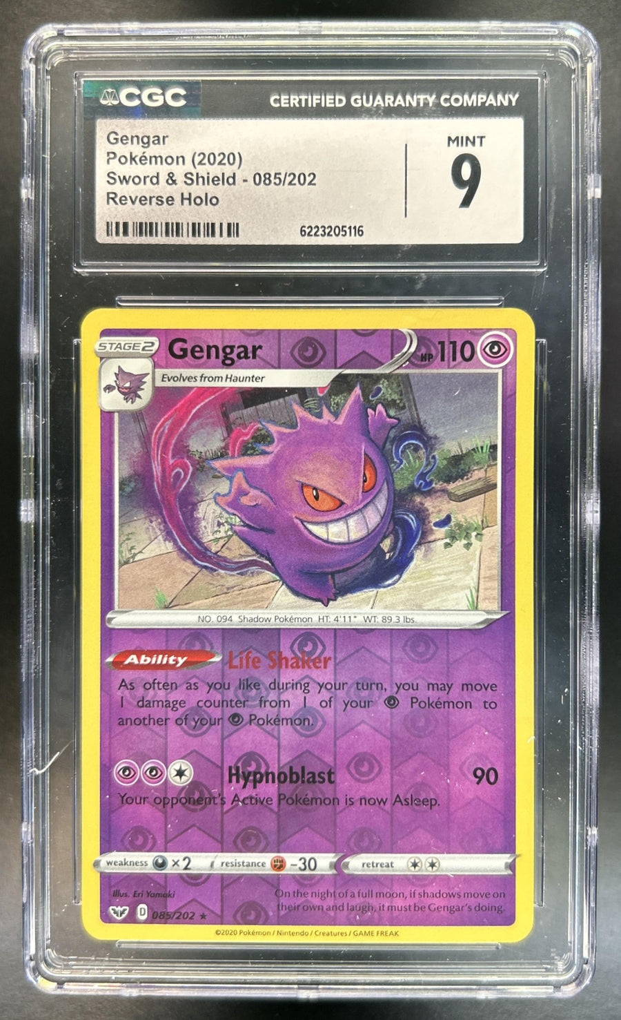 Gengar Sword & Shield #085/202 Reverse Holo CGC 9