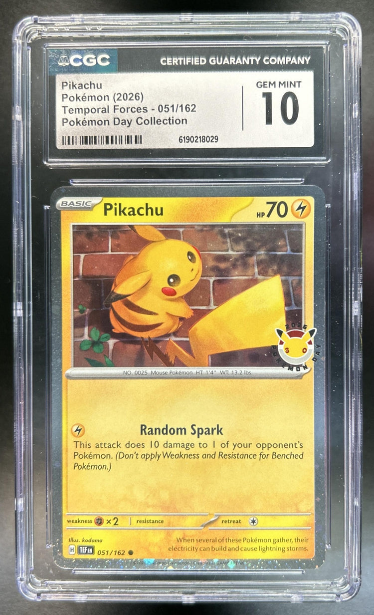 Pikachu Pokemon Day #051/162 Cosmos Holo CGC 10
