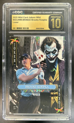 Brooks Koepka 2025 Wild Card Jokers Wild Lazer CGC Pristine 10