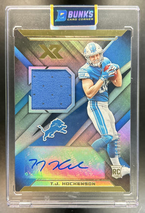 T.J. Hockenson 2019 Panini XR #RSA-19 Rookie Swatch Auto RC Lions