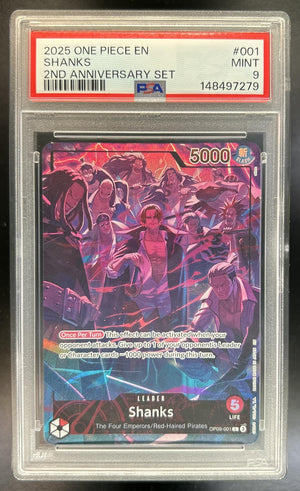 Shanks 2nd Anniversary Set #OP09-001 Leader PSA 9