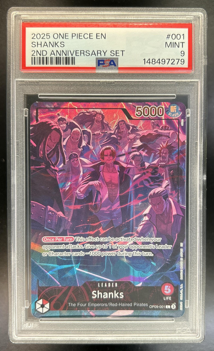 Shanks 2nd Anniversary Set #OP09-001 Leader PSA 9