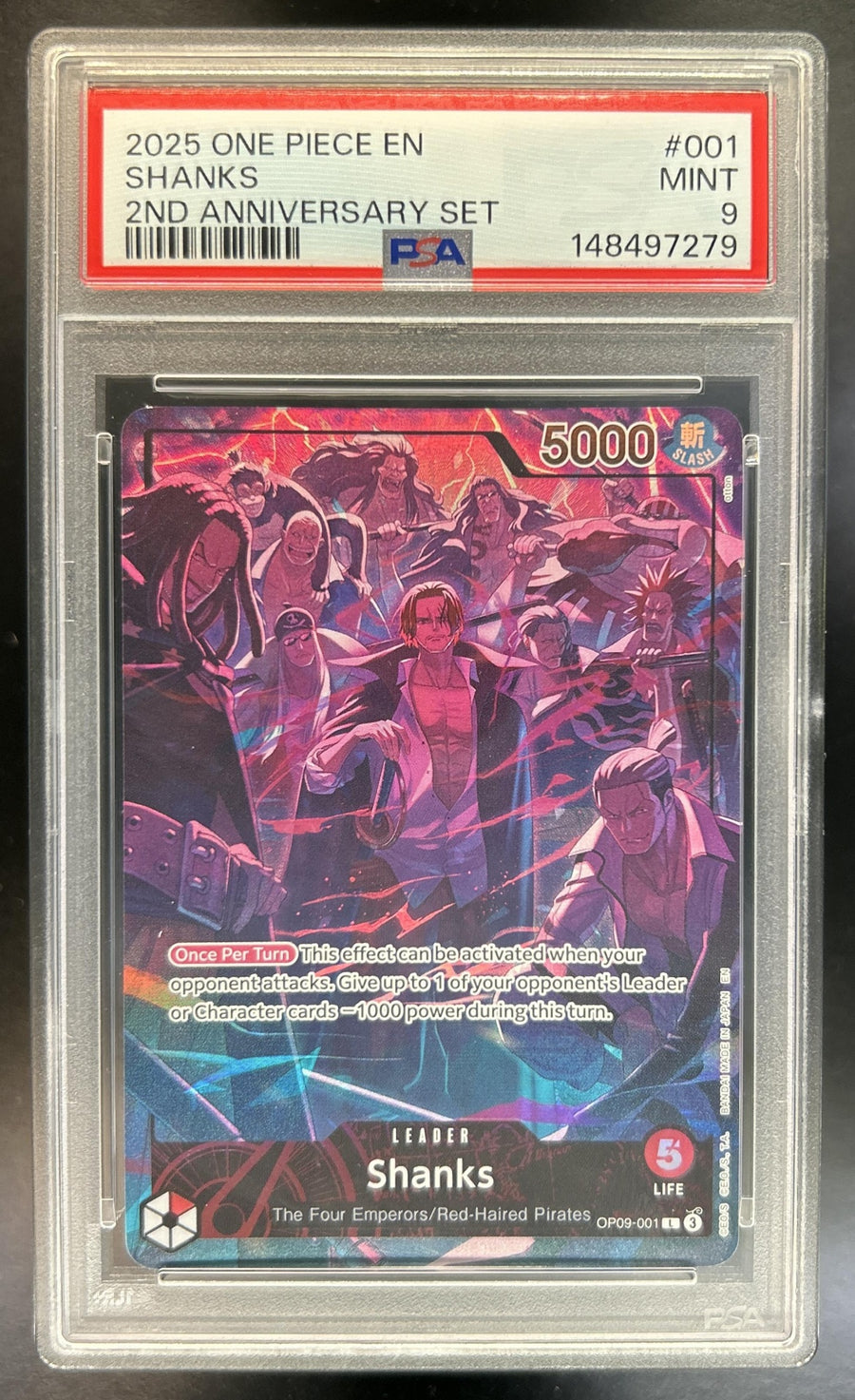 Shanks 2nd Anniversary Set #OP09-001 Leader PSA 9