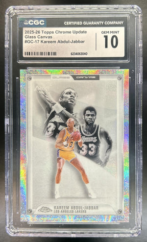 Kareem Abdul-Jabbar 2025-26 Topps Chrome Update #GC-17 Glass Canvas SSP Lakers CGC 10