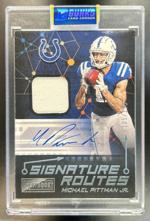 Michael Pittman Jr. 2021 Panini Playbook #SRO-MPI Signature Routes 105/199 MEM Auto Colts