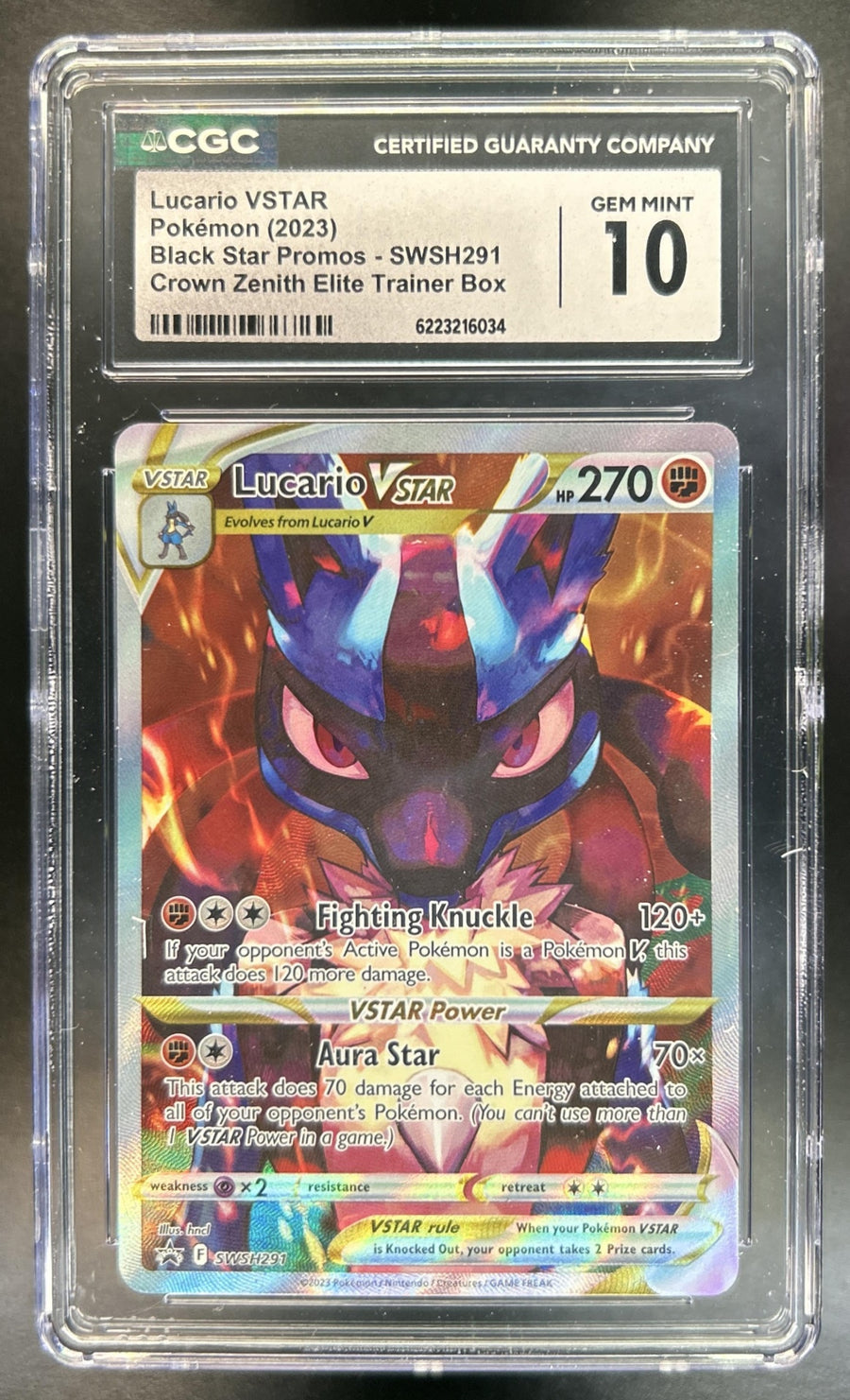 Lucario VST Sword & Shield Black Star Promos #SWSH291 2022 CGC 10