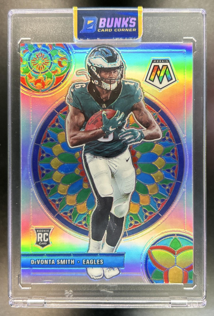 DeVonta Smith 2021 Panini Mosaic #GM-27 Glass Mosaic RC Eagles
