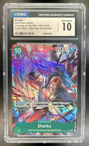 Shanks Carrying On His Will #OP13-028 Super Rare CGC 10