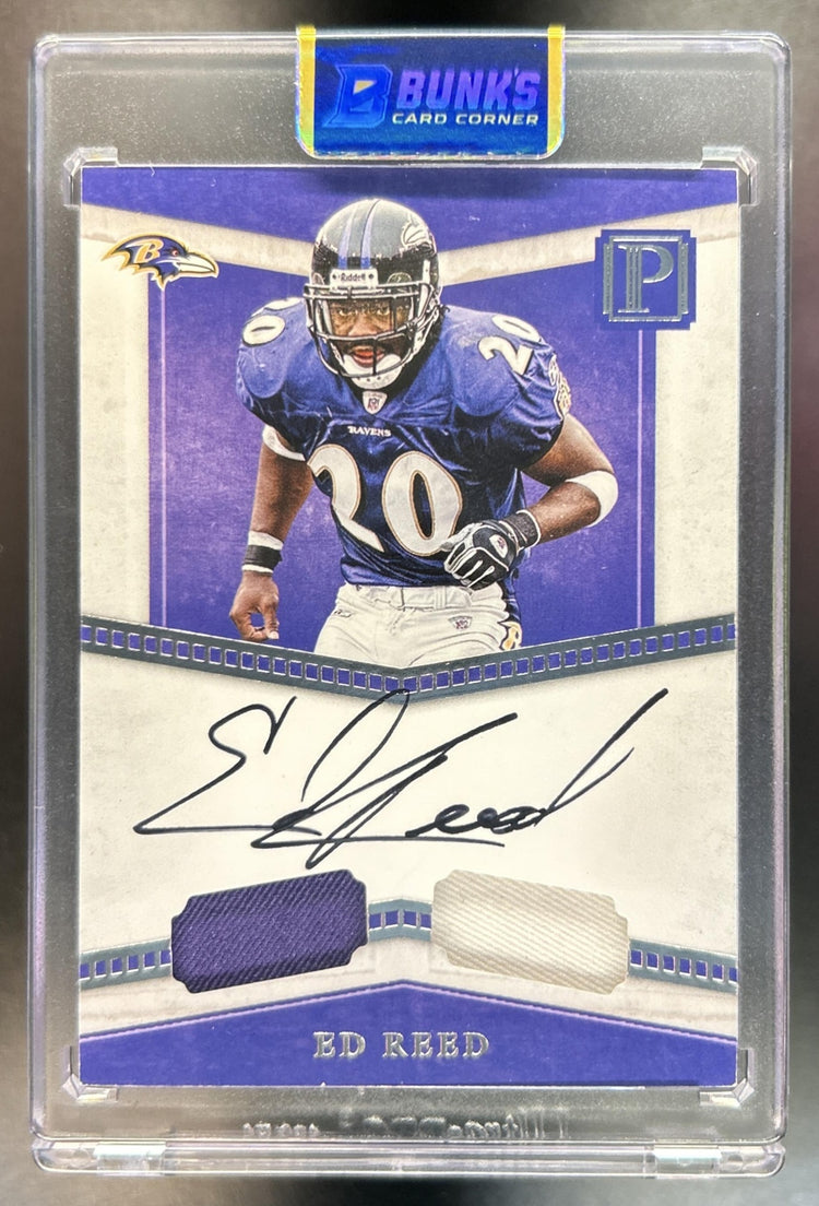 Ed Reed 2017 Panini Pantheon #SD-ER Scripts Dual Auto 2/5 Ravens