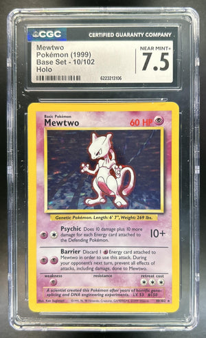 Mewtwo Unlimited #10/102 Set Rare Holo CGC 7.5