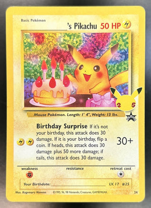 Birthday Pikachu Sword & Shield Celebrations #24 Classic Collection LP