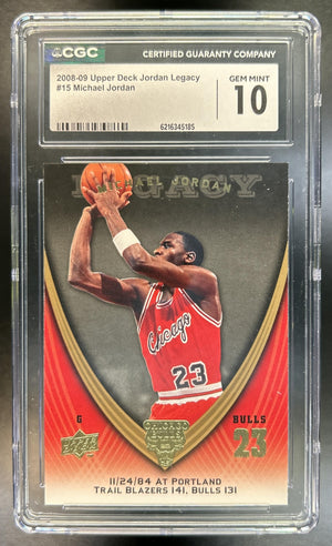 Michael Jordan 2008-9 Upper Deck Legacy Collection #15 Bulls CGC 10