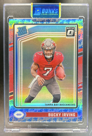 Bucky Irving 2024 Panini Donruss Optic #216 Rocket Rated Rookie Buccaneers