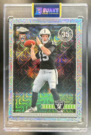 Fernando Mendoza 2026 Topps 35th #91TRC-1 1991 Chrome Rookie Mojo Refractor RC Raiders