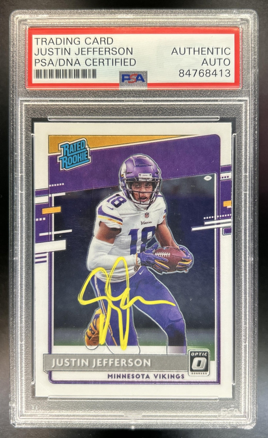 Justin Jefferson 2020 Panini Donruss Optic #163 RC Vikings PSA 10