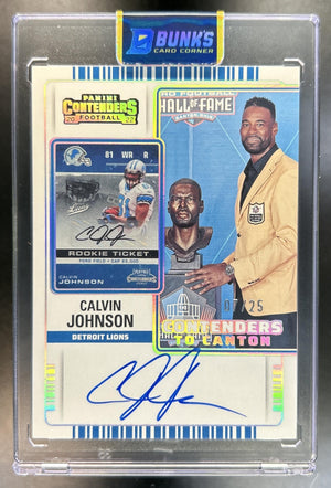 Calvin Johnson 2022 Panini Contenders #CCA-CJO to Canton Auto 7/25 Lions