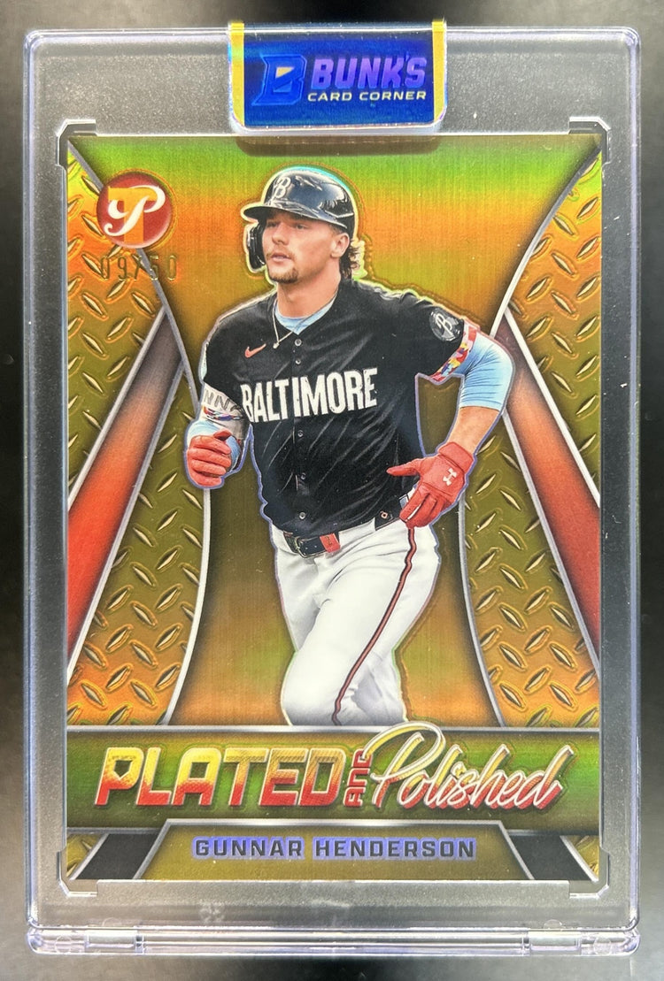 Gunnar Henderson 2025 Topps Pristine #PP-3 Plated & Polished Gold Refractor 9/50 Orioles