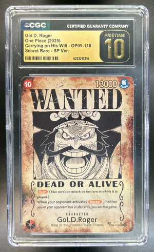 Gol D. Roger Carrying On His Will #OP09-118 Special Card CGC Pristine 10