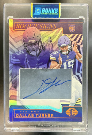 Dallas Turner 2024 Panini Illusions #RS-DTR Rookie Signs Orange RC Auto Vikings