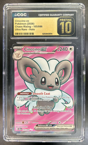 Cinccino ex Mega Evolution Chaos Rising #105/086 Ultra Rare CGC Pristine 10