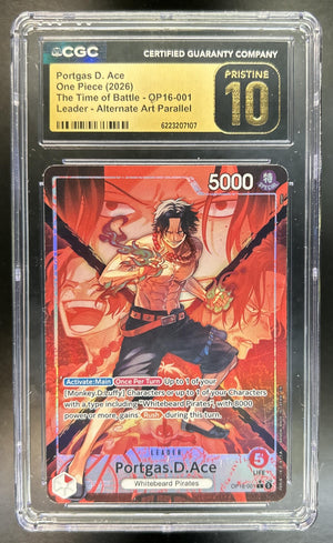 Portgas.D.Ace The Time of Battle #OP16-001 Alternate Art SP CGC Pristine 10
