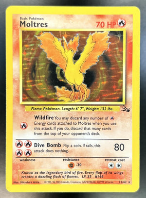 Moltres Fossil #12/62 Holo MP/Crease