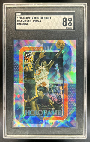 Michael Jordan 1999-00 Upper Deck HoloGrFX #HF-1 HoloFame Bulls SGC 8