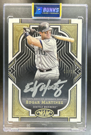 Edgar Martinez 2023 Topps Tier One #T1A-EM Auto 10/10 Book-End Bronze Ink Mariners