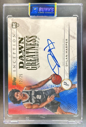 Dylan Harper 2025-26 Topps Inception #DG-DH Dawn of Greatness Auto Blue 12/25 RC Spurs