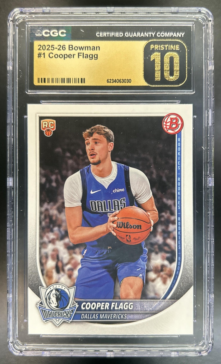 Cooper Flagg 2025-26 Bowman #1 RC Mavericks CGC Pristine 10