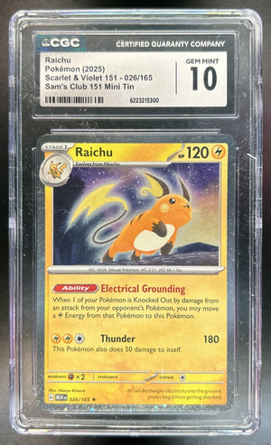 Raichu SV 151 #026/165 Cosmos Holo CGC 10