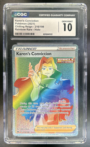 Karen's Conviction Sword & Shield Chilling Reign #216/198 CGC 10